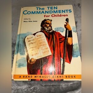 Rand McNally The Ten Commandments For Children 1956 Vintage Hardcover